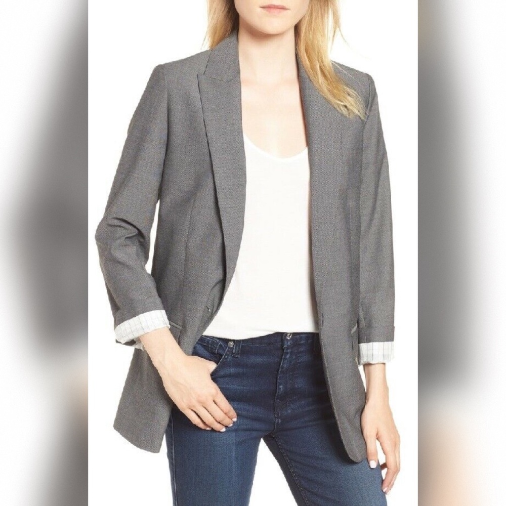 ZADIG AND VOLTAIRE VIVA BIS LOVE BLAZER JACKET GREY SIZE 36 / SMALL *NWT*